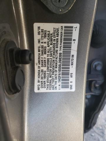 Photo 10 from auction – 2006 HONDA CIVIC LX with VIN 1HGFA16556L098399
