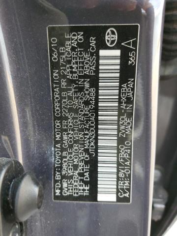 Photo 10 from auction – 2010 TOYOTA PRIUS with VIN JTDKN3DU0A0194488