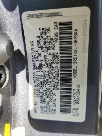 Photo 10 from auction – 2013 TOYOTA COROLLA BA with VIN 5YFBU4EE8DP108984
