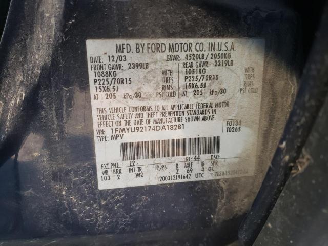 Photo 10 from auction – 2004 FORD ESCAPE XLS with VIN 1FMYU92174DA18281