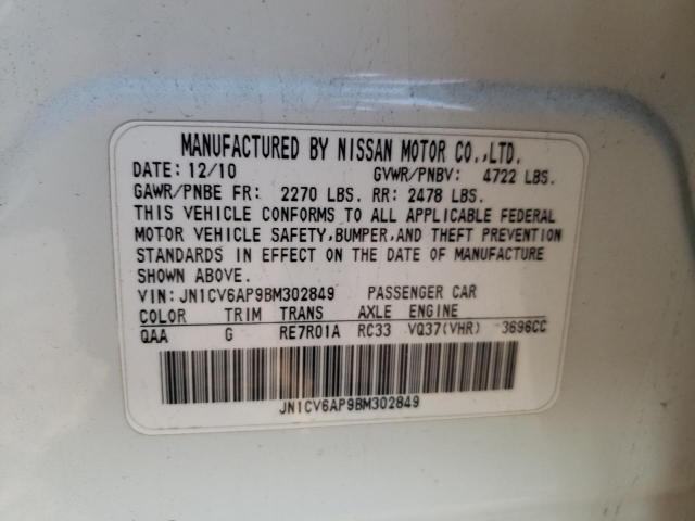 Photo 10 from auction – 2011 INFINITI G37 BASE with VIN JN1CV6AP9BM302849