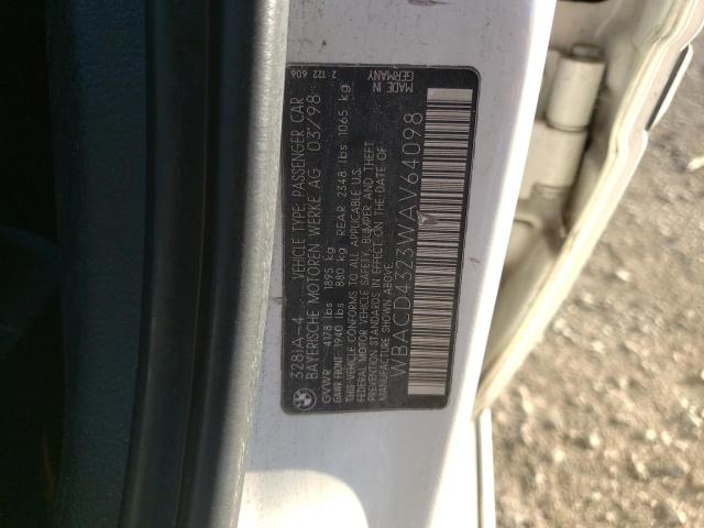 Photo 10 from auction – 1998 BMW 328 I AUTO with VIN WBACD4323WAV64098
