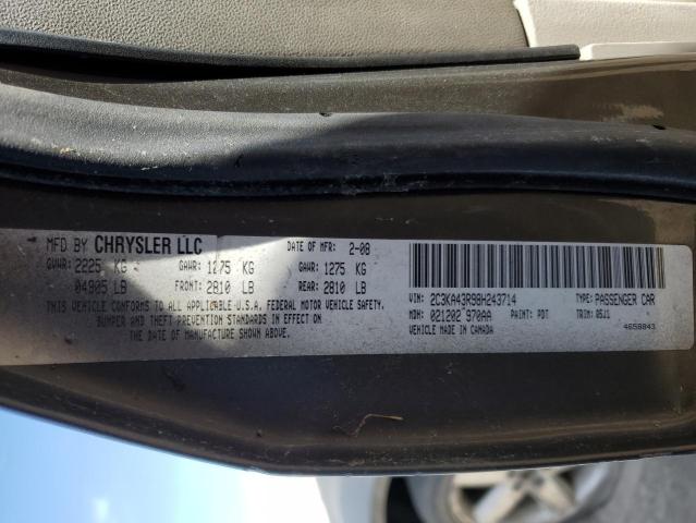 Photo 10 from auction – 2008 CHRYSLER 300 LX with VIN 2C3KA43R98H243714