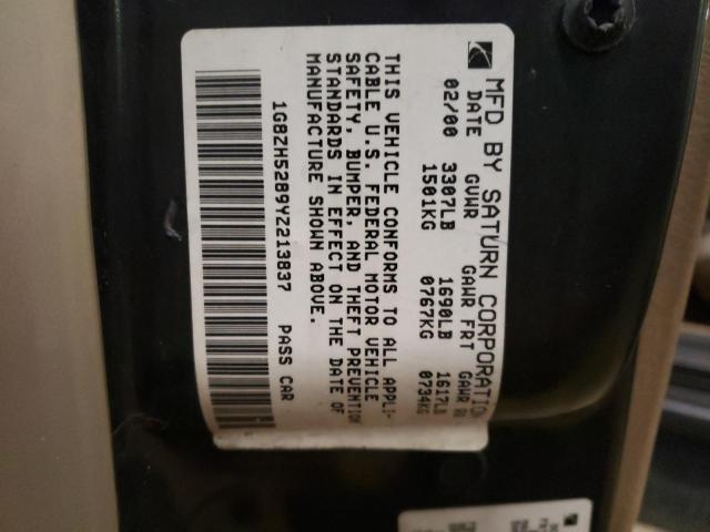 Photo 10 from auction – 2000 SATURN SL1 with VIN 1G8ZH5289YZ213837