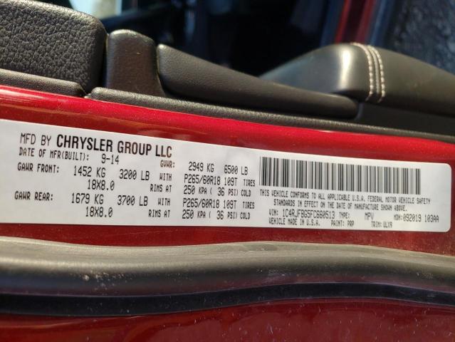 Photo 10 from auction – 2015 JEEP GRAND CHER with VIN 1C4RJFBG5FC660513