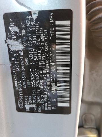 Photo 10 from auction – 2012 HYUNDAI TUCSON GLS with VIN KM8JUCAC1CU451210