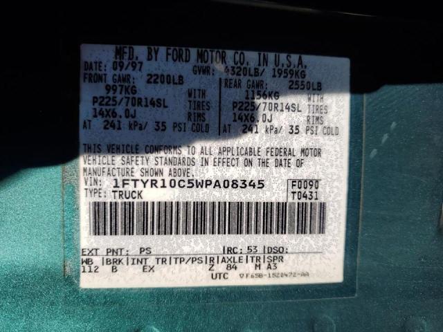 Photo 10 from auction – 1998 FORD RANGER with VIN 1FTYR10C5WPA08345