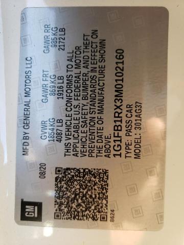 Photo 10 from auction – 2021 CHEVROLET CAMARO LS with VIN 1G1FB1RX3M0102160