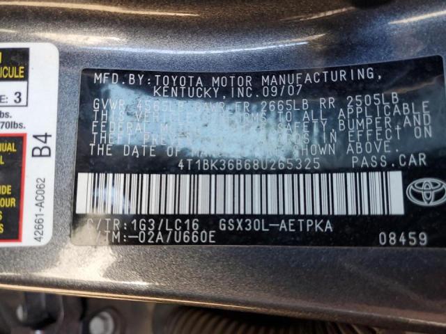 Photo 10 from auction – 2008 TOYOTA AVALON with VIN 4T1BK36B68U265325