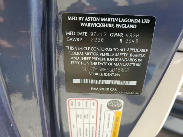 Photo 10 from auction – 2014 ASTON MARTIN DB9 with VIN SCFFDABM6EGB15063