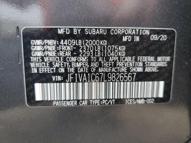 Photo 10 from auction – 2020 SUBARU WRX PREMIU with VIN JF1VA1C67L9826567