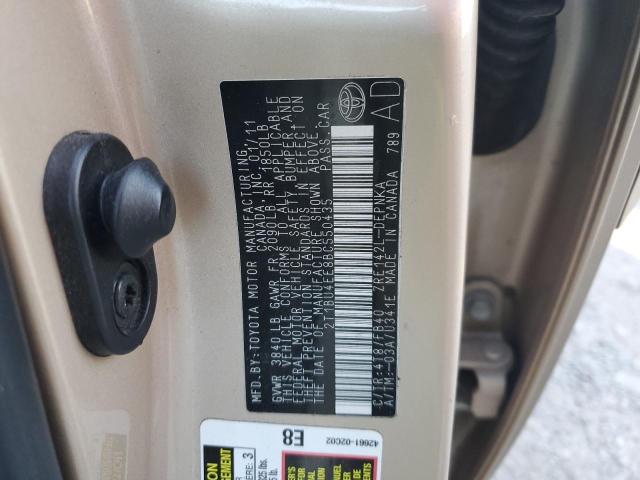 Photo 10 from auction – 2011 TOYOTA COROLLA BA with VIN 2T1BU4EE8BC550435