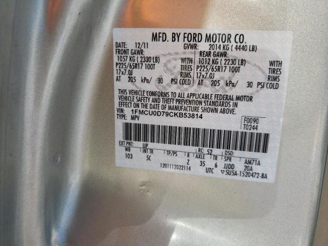Photo 10 from auction – 2012 FORD ESCAPE XLT with VIN 1FMCU0D79CKB53814