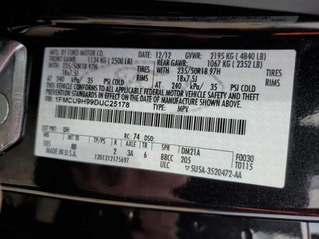 Photo 10 from auction – 2013 FORD ESCAPE SEL with VIN 1FMCU9H99DUC25178