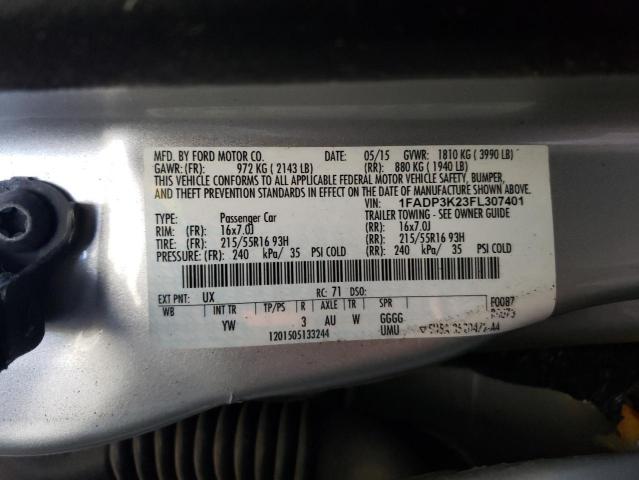 Photo 10 from auction – 2015 FORD FOCUS SE with VIN 1FADP3K23FL307401