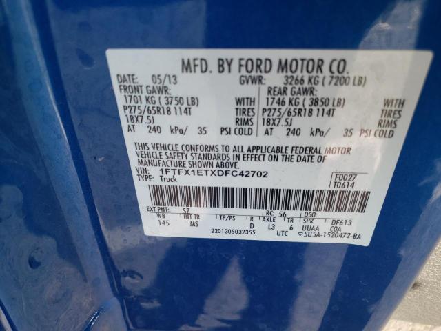 Photo 10 from auction – 2013 FORD F150 SUPER with VIN 1FTFX1ETXDFC42702