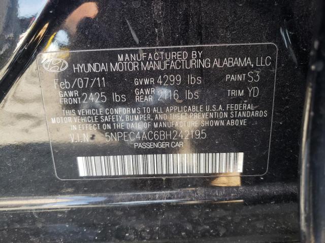 Photo 10 from auction – 2011 HYUNDAI SONATA SE with VIN 5NPEC4AC6BH242195