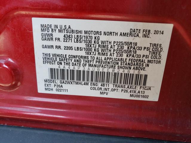 Photo 10 from auction – 2014 MITSUBISHI OUTLANDER with VIN 4A4AP3AU6EE024616