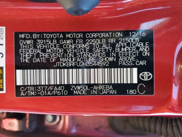 Photo 10 from auction – 2017 TOYOTA PRIUS with VIN JTDKBRFU2H3544592