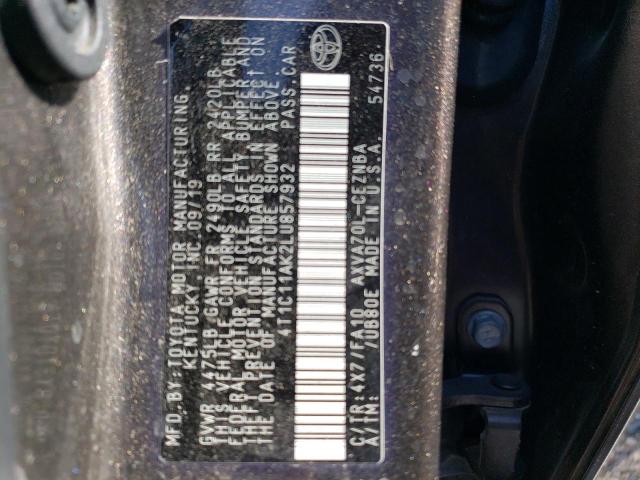Photo 10 from auction – 2020 TOYOTA CAMRY LE with VIN 4T1C11AK2LU857932