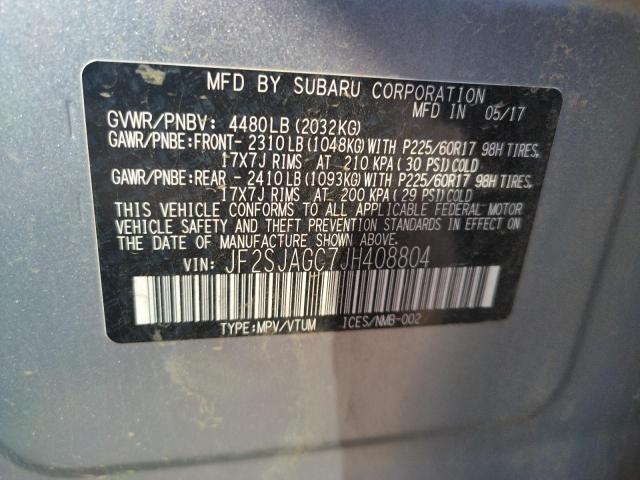 Foto 10 de la subasta – 2018 SUBARU FORESTER 2 con VIN JF2SJAGC7JH408804