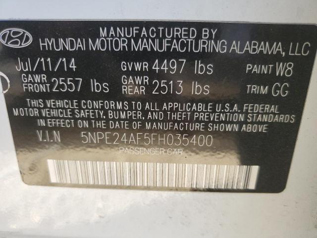 Photo 10 from auction – 2015 HYUNDAI SONATA SE with VIN 5NPE24AF5FH035400