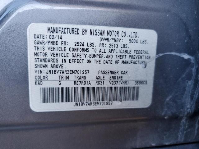 Photo 10 from auction – 2014 INFINITI Q50 BASE with VIN JN1BV7AR3EM701957