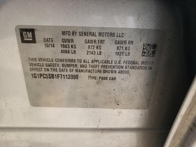 Photo 10 from auction – 2015 CHEVROLET CRUZE LT with VIN 1G1PC5SB1F7112090