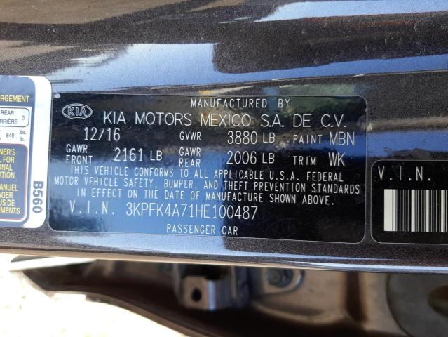 Photo 10 from auction – 2017 KIA FORTE LX with VIN 3KPFK4A71HE100487
