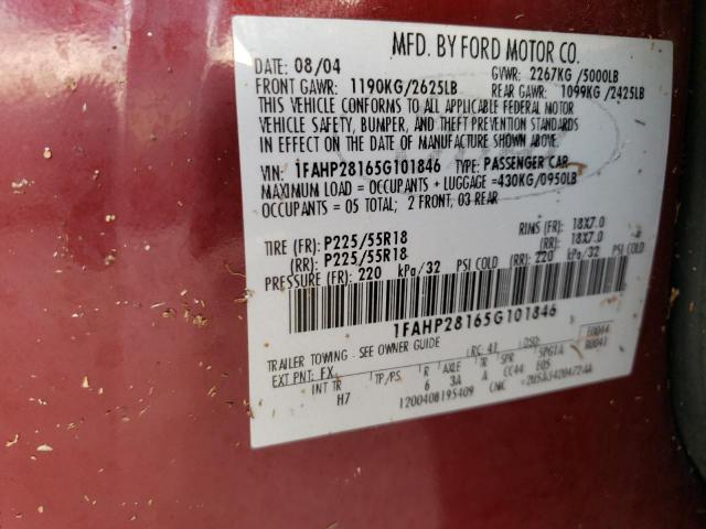 Photo 10 from auction – 2005 FORD FIVE HUNDR with VIN 1FAHP28165G101846