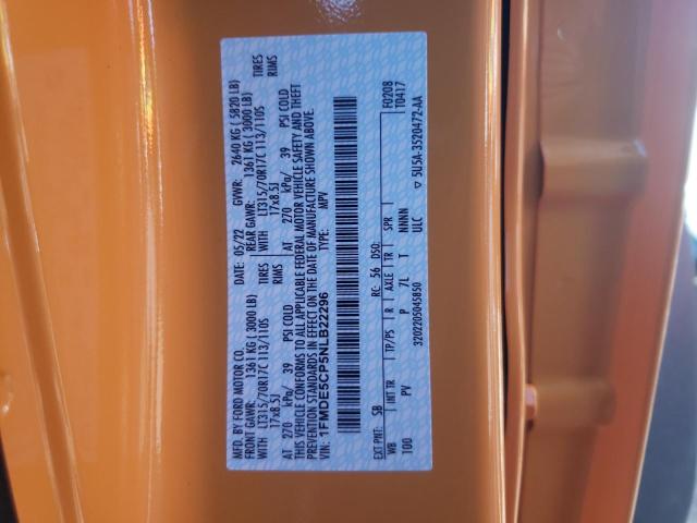 Photo 10 from auction – 2022 FORD BRONCO BAS with VIN 1FMDE5CP5NLB22296