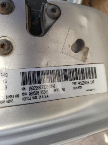Photo 10 from auction – 2003 DODGE NEON SE with VIN 1B3ES56C73D250140