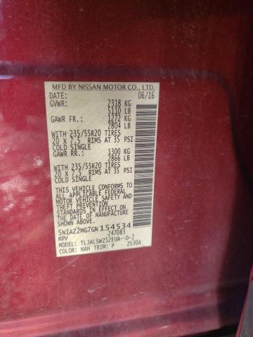 Photo 10 from auction – 2016 NISSAN MURANO S with VIN 5N1AZ2MG7GN154534