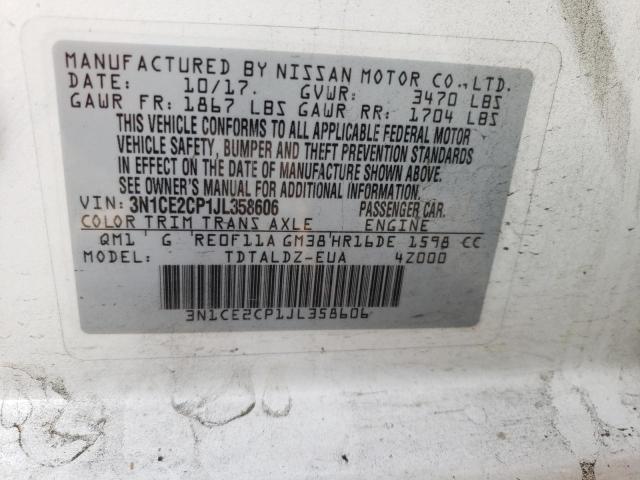 Фото 10 с аукциона – 2018 NISSAN VERSA NOTE с VIN 3N1CE2CP1JL358606