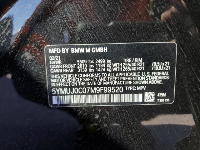 Foto 10 de la subasta – 2021 BMW X4 M COMPE con VIN 5YMUJ0C07M9F99520