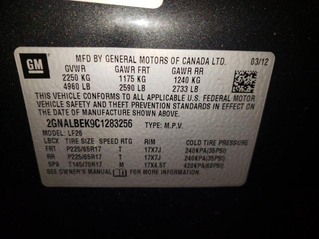 Photo 10 from auction – 2012 CHEVROLET EQUINOX LS with VIN 2GNALBEK9C1283256