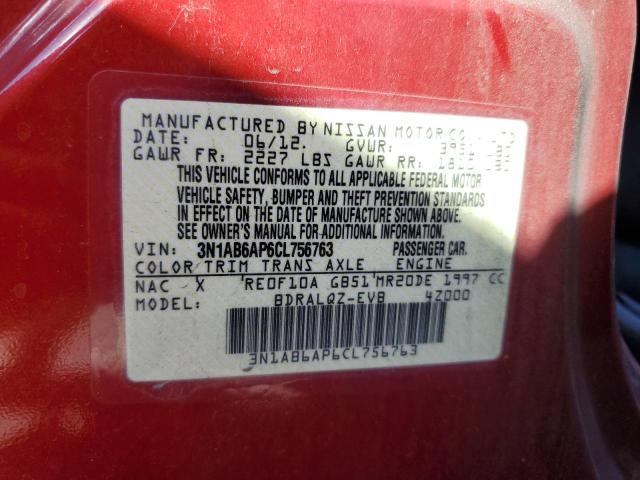 Photo 10 from auction – 2012 NISSAN SENTRA 2.0 with VIN 3N1AB6AP6CL756763