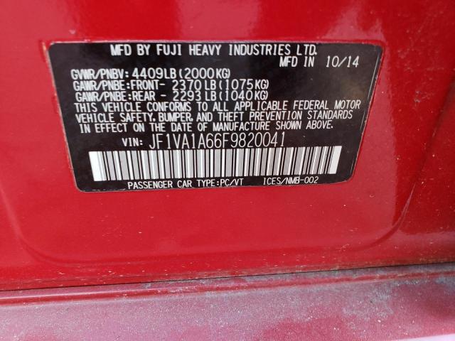 Photo 10 from auction – 2015 SUBARU WRX with VIN JF1VA1A66F9820041