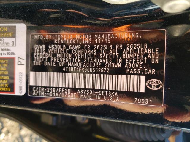 Photo 10 from auction – 2016 TOYOTA CAMRY LE with VIN 4T1BF1FK3GU552872