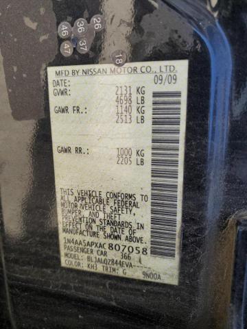 Photo 10 from auction – 2010 NISSAN MAXIMA S with VIN 1N4AA5APXAC807058