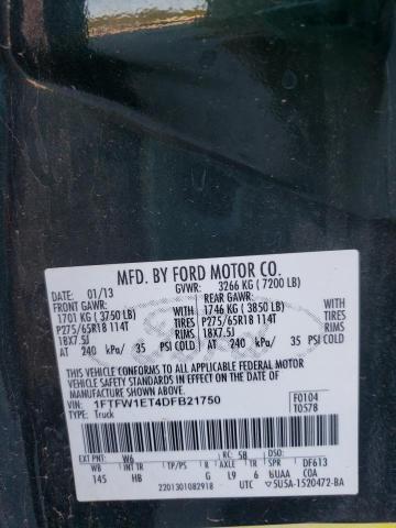 Photo 10 from auction – 2013 FORD F150 SUPER with VIN 1FTFW1ET4DFB21750