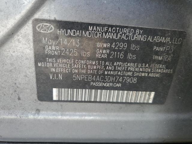 Photo 10 from auction – 2013 HYUNDAI SONATA GLS with VIN 5NPEB4AC3DH747908