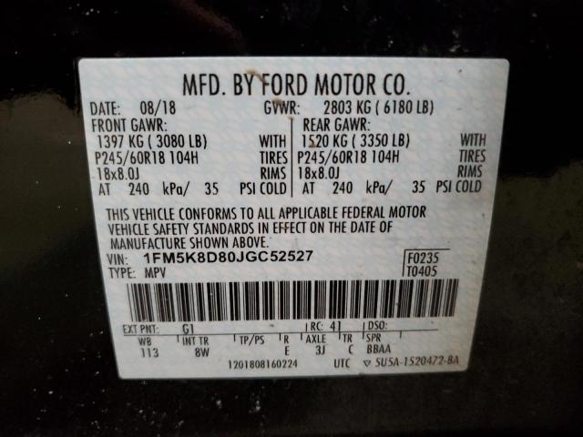 Photo 10 from auction – 2018 FORD EXPLORER X with VIN 1FM5K8D80JGC52527