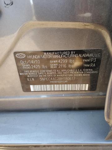 Photo 10 from auction – 2011 HYUNDAI SONATA SE with VIN 5NPEC4AC2BH180617