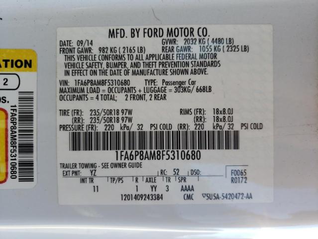 Photo 10 from auction – 2015 FORD MUSTANG with VIN 1FA6P8AM8F5310680