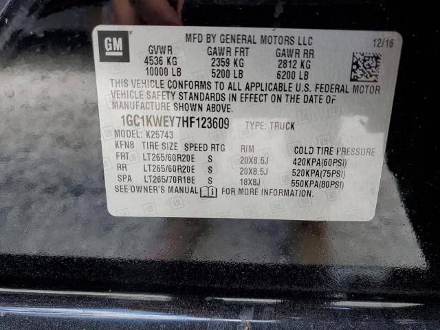 Photo 10 from auction – 2017 CHEVROLET SILVERADO with VIN 1GC1KWEY7HF123609