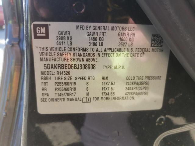 Photo 10 from auction – 2011 BUICK ENCLAVE CX with VIN 5GAKRBED6BJ308908