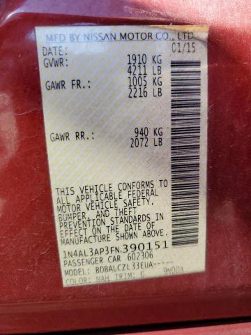 Photo 10 from auction – 2015 NISSAN ALTIMA 2.5 with VIN 1N4AL3AP3FN390151