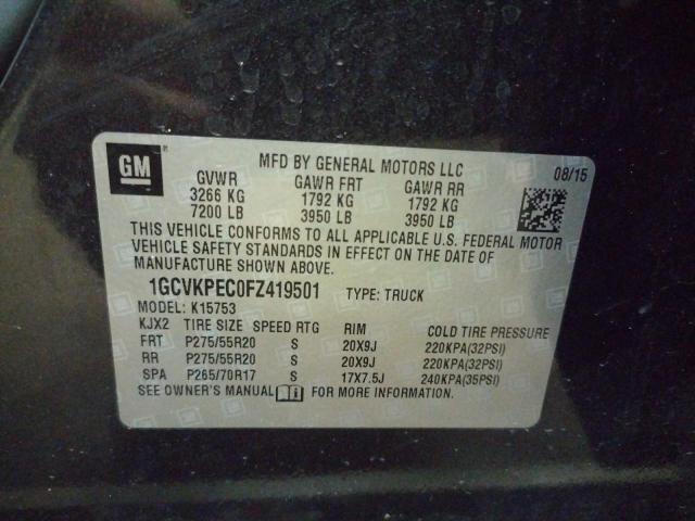 Photo 10 from auction – 2015 CHEVROLET SILVERADO with VIN 1GCVKPEC0FZ419501
