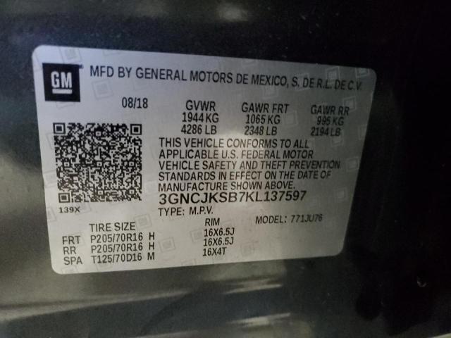 Photo 10 from auction – 2019 CHEVROLET TRAX LS with VIN 3GNCJKSB7KL137597